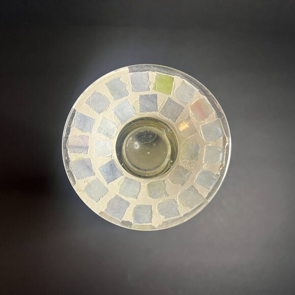 Decorative Tall Glass Mosaic Tile Flared Floral Glam Vase 11.75 x 4.25" - Picture 6 of 6